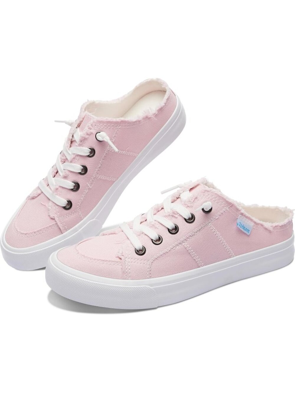 🆕Women's Pink Canvas Mules Memory Foam Clipper Sneakers Casual Comfortable